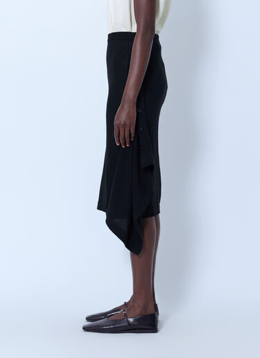 LN-CC® - Lemaire: Buttoned Midi Skirt - Black Lemaire Buttoned Midi Skirt Black lem0266017