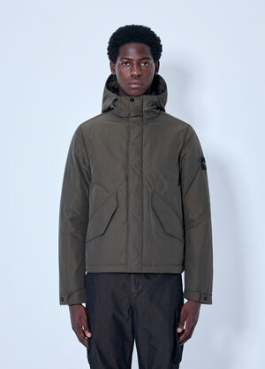 Stone Island Hooded Quilted Jacket Brown sto0165008