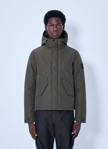 LN-CC® - Stone Island: Hooded Quilted Jacket - Brown Stone Island Hooded Quilted Jacket Brown sto0165008
