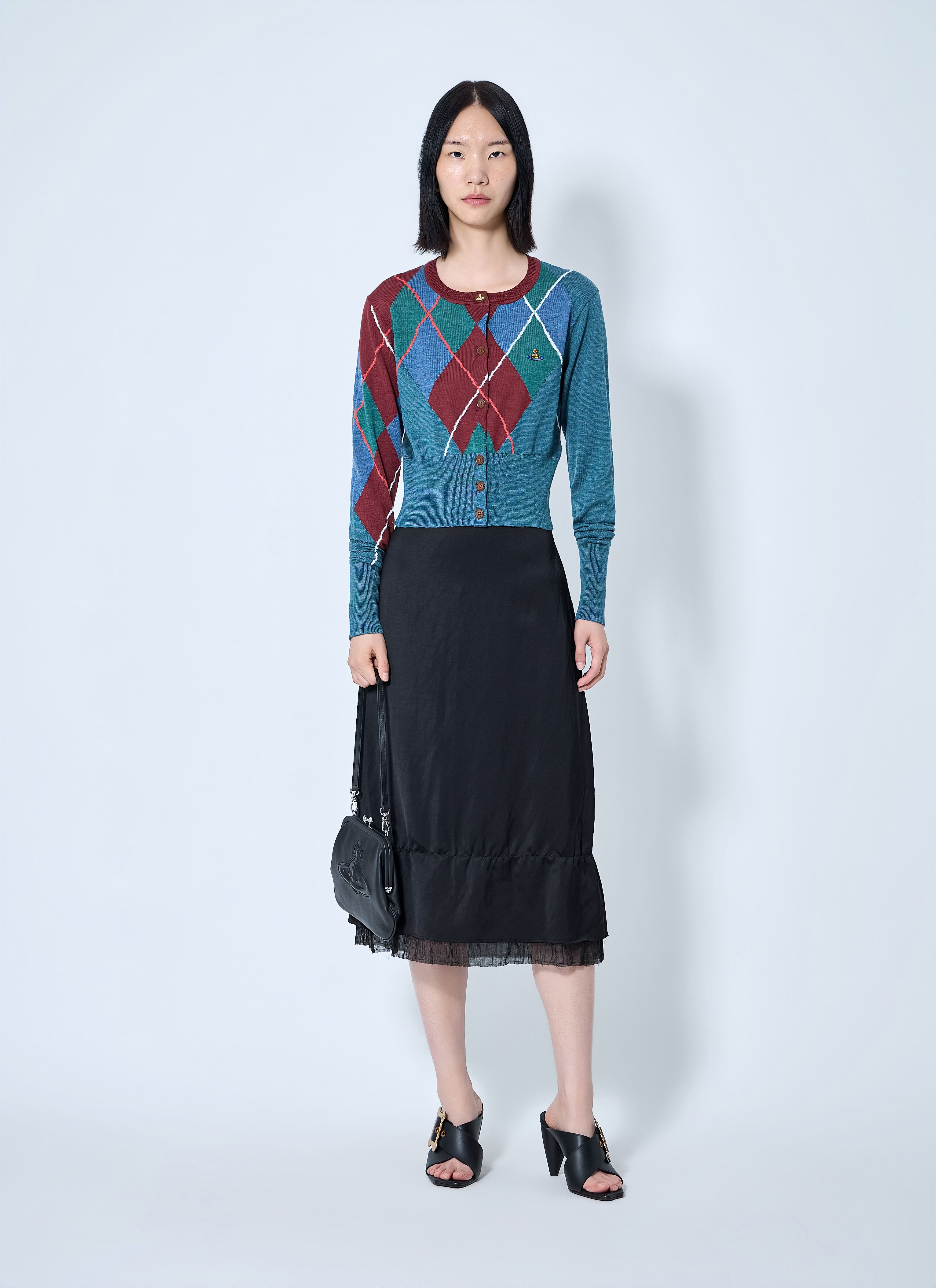 Vivienne Westwood Women's' Argyle Cropped Cardigan in Green | LN-CC®