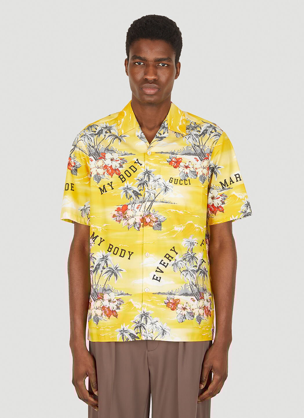 Gucci shirt yellow on sale