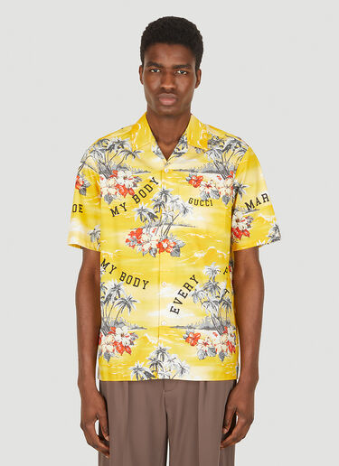 Gucci Ocean Palms 保龄球衫 黄 guc0150090