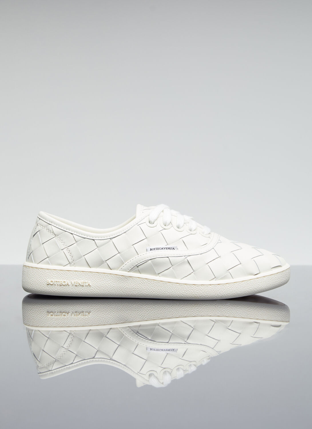Shop Bottega Veneta Intrecciato Sneakers In White