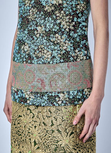 LN-CC® - Dries Van Noten: Floral Patterned Sleeveless Top - Green Dries Van Noten Floral Patterned Sleeveless Top Green dvn0266027