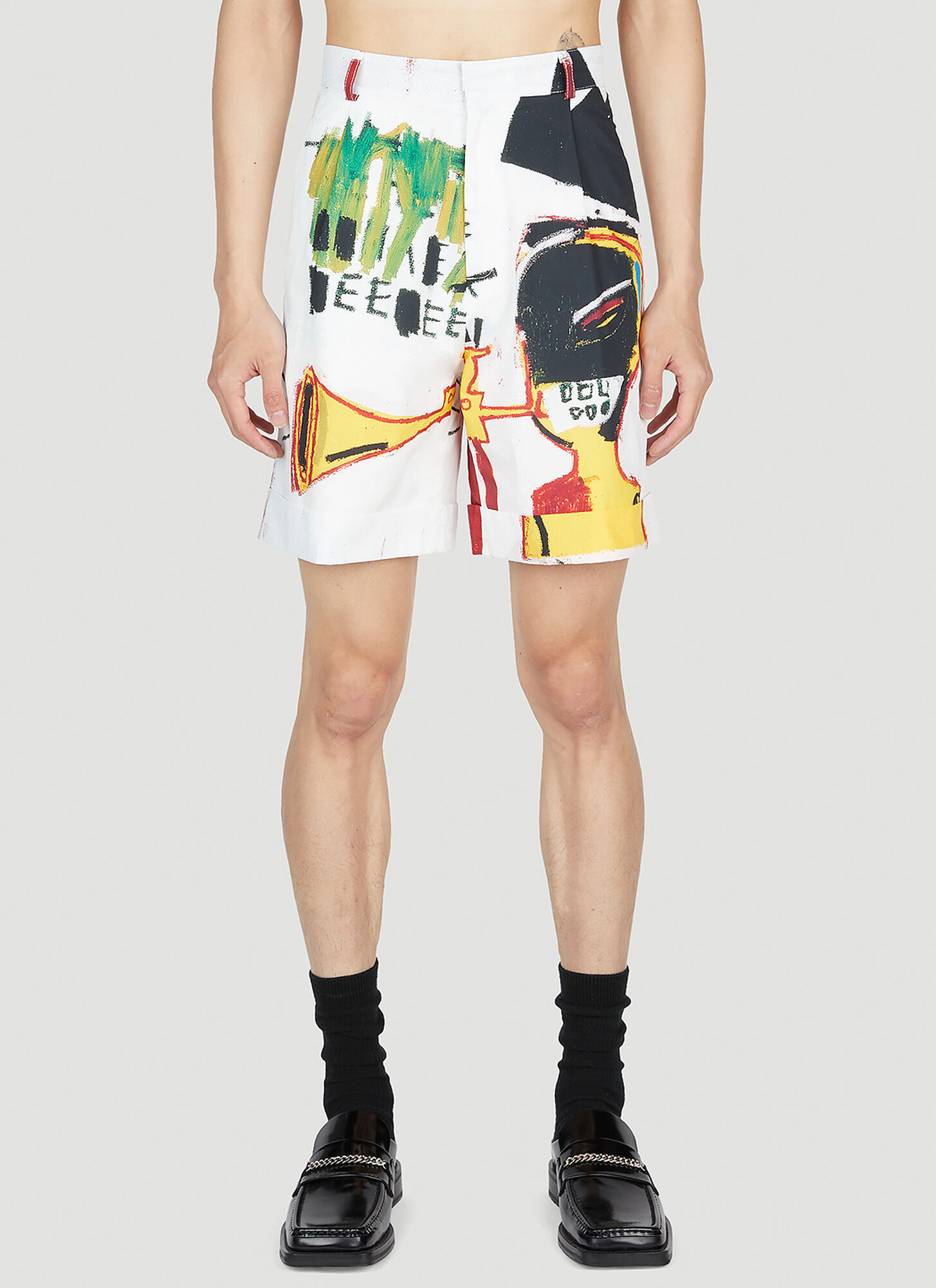 Shop Honey Fucking Dijon Basquiat Shorts In White