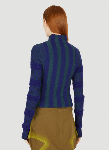 Paula Canovas del Vas Ribbed Knit Sweater Blue pcd0250006