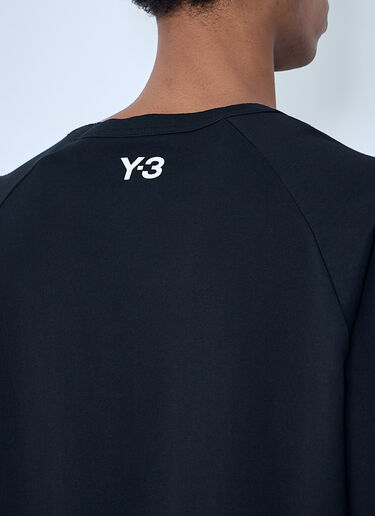 Y-3 Striped Shoulder Cotton T-Shirt Black yyy0364027