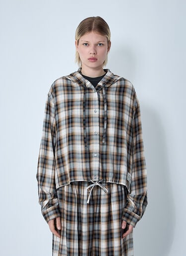 Acne Studios Hooded Check Shirt Beige acn0261002