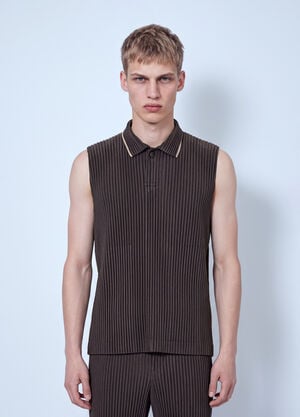 Homme Plissé Issey Miyake Pleated Sleeveless Top Brown hmp0166019