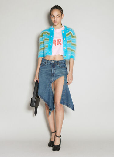 Marni 马海毛混纺条纹开衫 蓝色 mni0255004