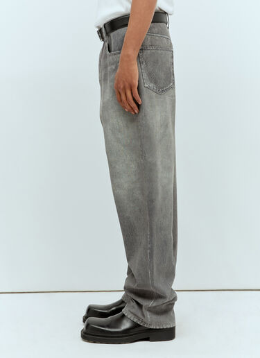 Bottega Veneta Printed Denim Leather Pants Grey bov0157002