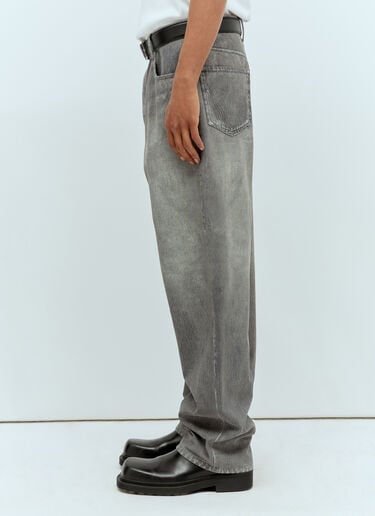 Printed Denim Leather Pants Bottega Veneta Printed Denim Leather Pants Grey bov0157002