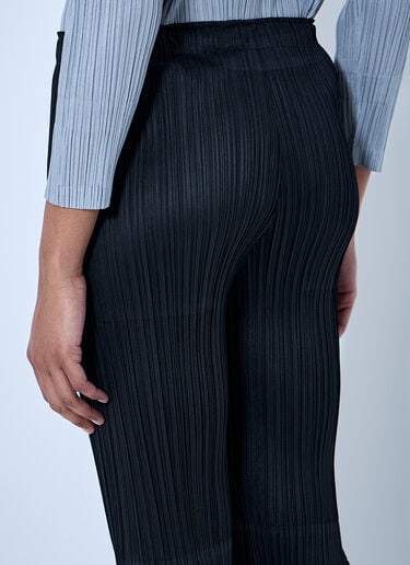 Pleats Please Issey Miyake Pleated Flare Trousers Black plp0264004