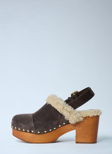 Chloé Jeannette Clog Wedge Brown chl0262032