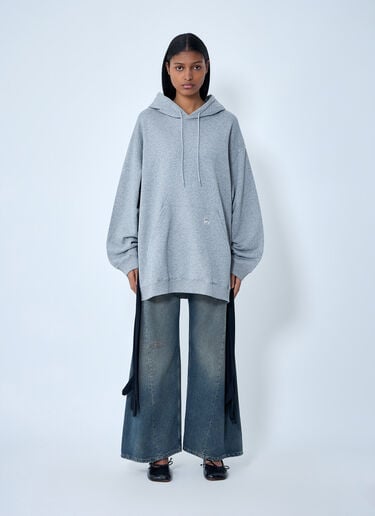 MM6 Maison Margiela Hooded Sweatshirt With Attached Sash Grey mmm0264004