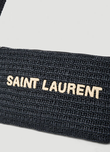 Saint Laurent Le Raffia Shoulder Bag Black sla0151076