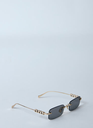 Gucci Rectangle Frame Sunglasses Gold gus0259072