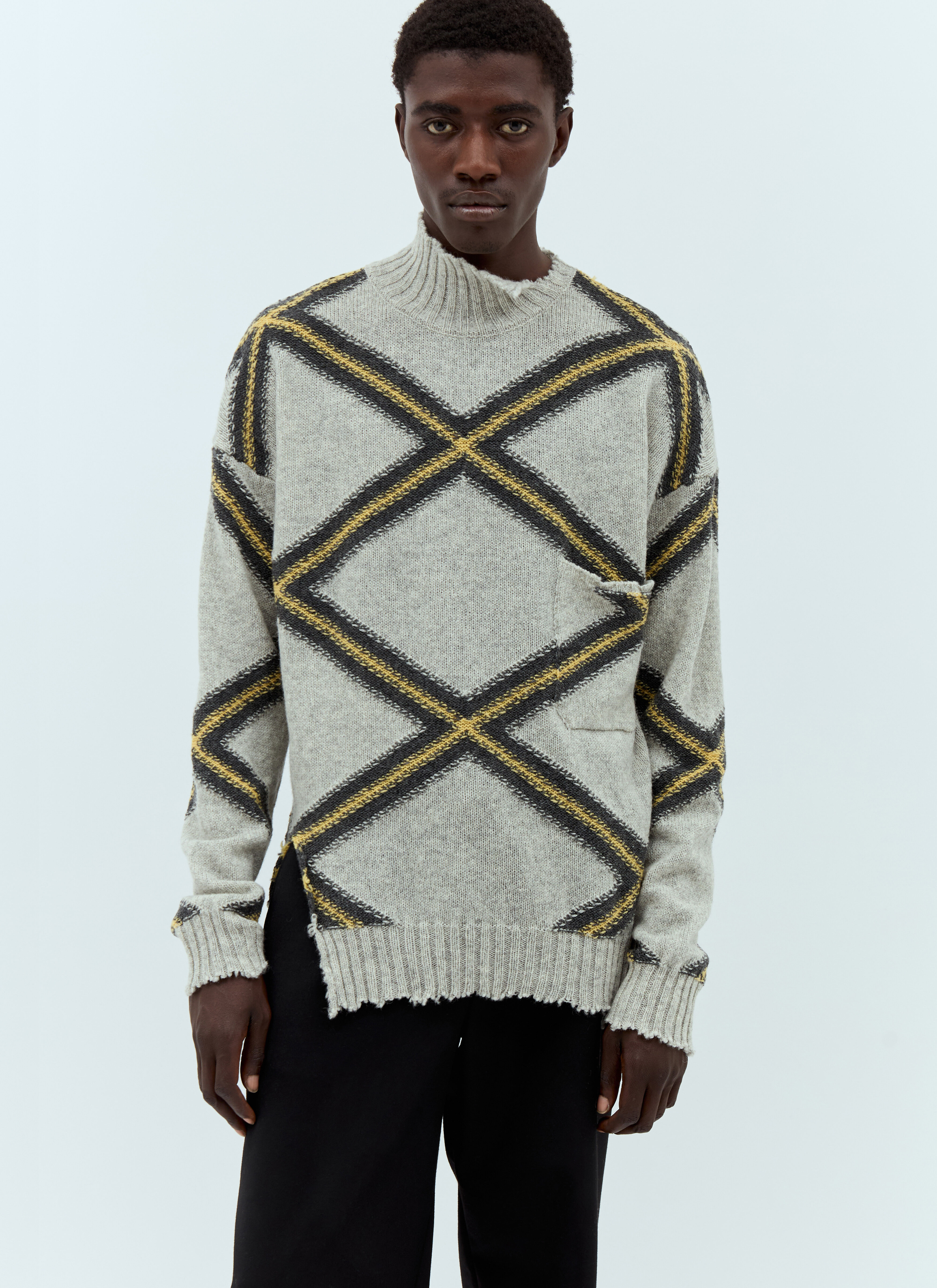 Gray distressed sweater on sale