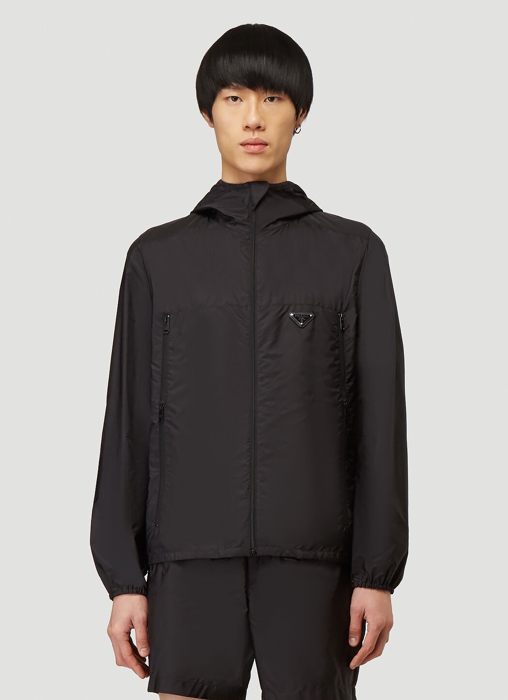 Prada Black Nylon Zip Up Jacket LN CC