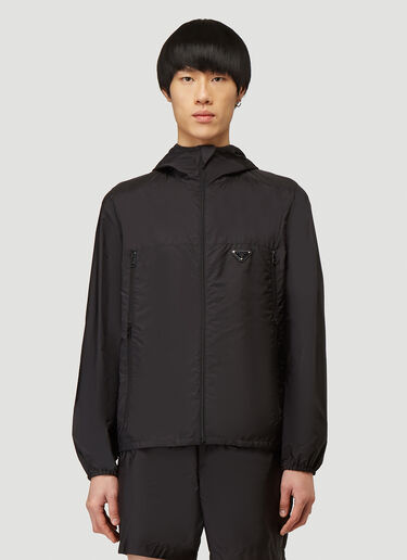 Prada Nylon Zip-Up Jacket Black pra0139009