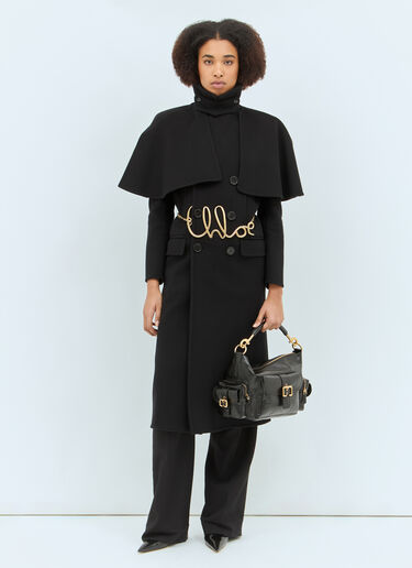 Chloé 양면 울 롱 코트 블랙 chl0258011