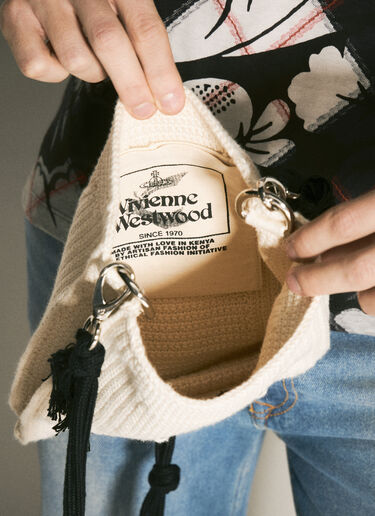 Vivienne Westwood Mabel Small Crochet Tote Bag Cream vvw0158010