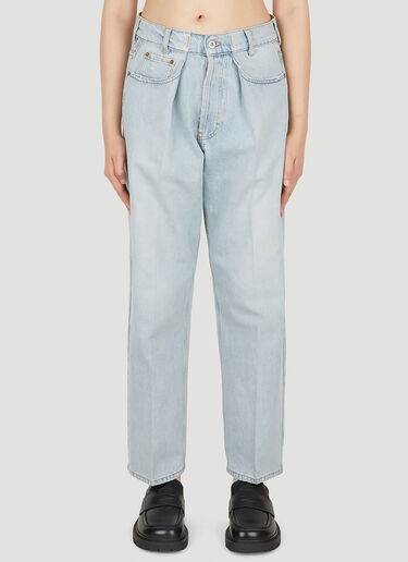 Miu Miu Pleated Jeans Blue miu0250025