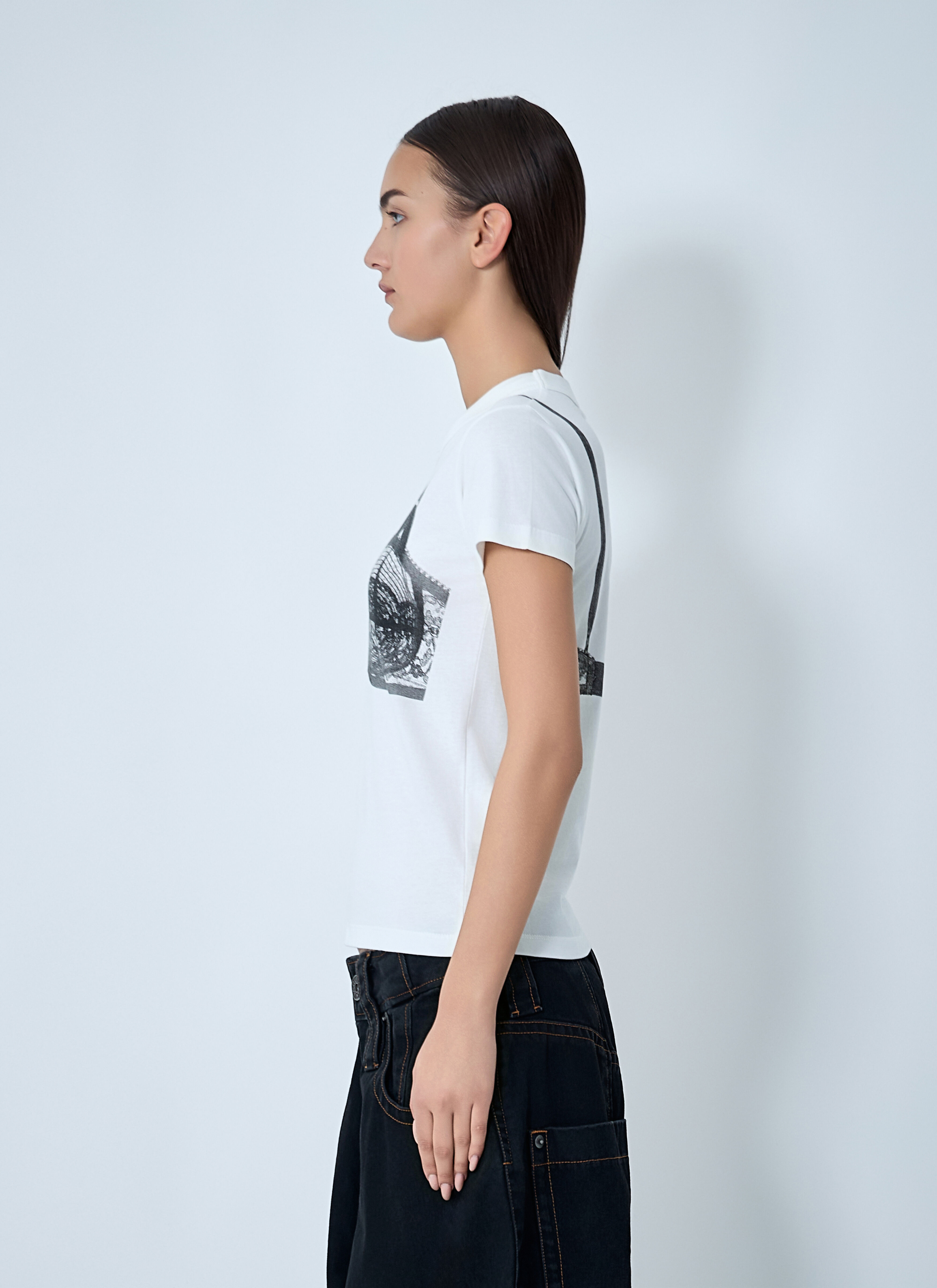 VAQUERA Women's' Bra Printed T-Shirt in White | LN-CC®