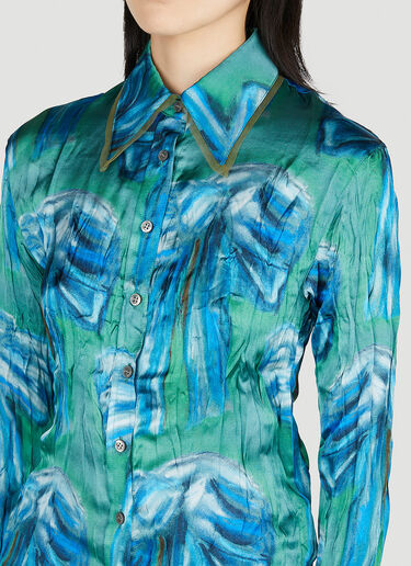 Acne Studios Bow Print Shirt Green acn0252028