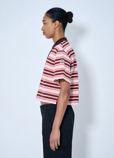 LN-CC® - Moncler: Striped Polo Shirt - Pink Moncler Striped Polo Shirt Pink mon0265096