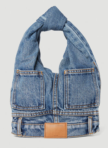 Alexander Wang Denim Mini Hobo Shoulder Bag Blue awg0251048