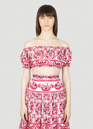 Dolce & Gabbana Majolica Print Top Pink dol0253004