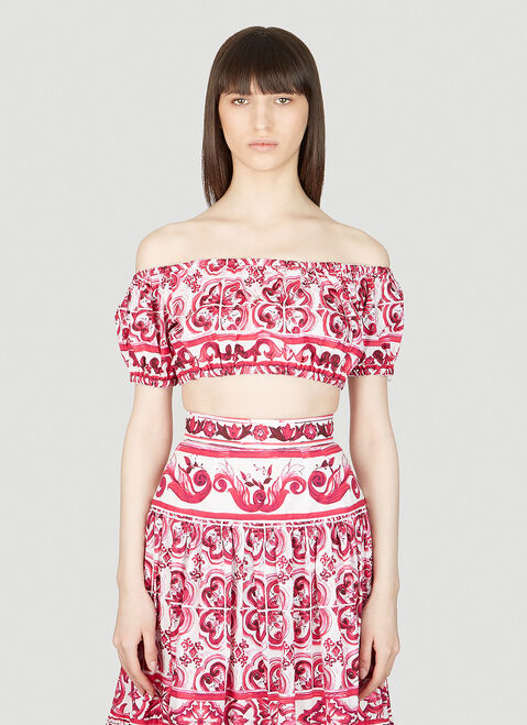 Dolce & Gabbana Majolica Print Top Black dol0253010