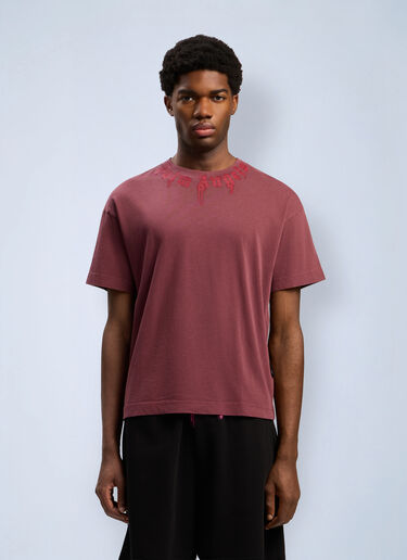 Neck Logo Regular T-Shirt Palm Angels Neck Logo Regular T-Shirt Bordeaux pma0162104