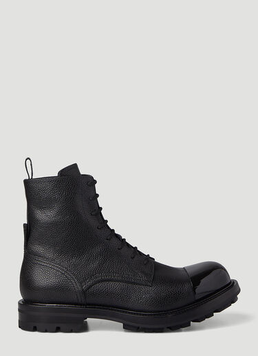 Alexander McQueen Worker Lace-Up Boots Black amq0146038