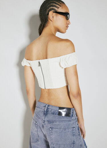 Guess USA Lace Corset Crop Top White gue0254011