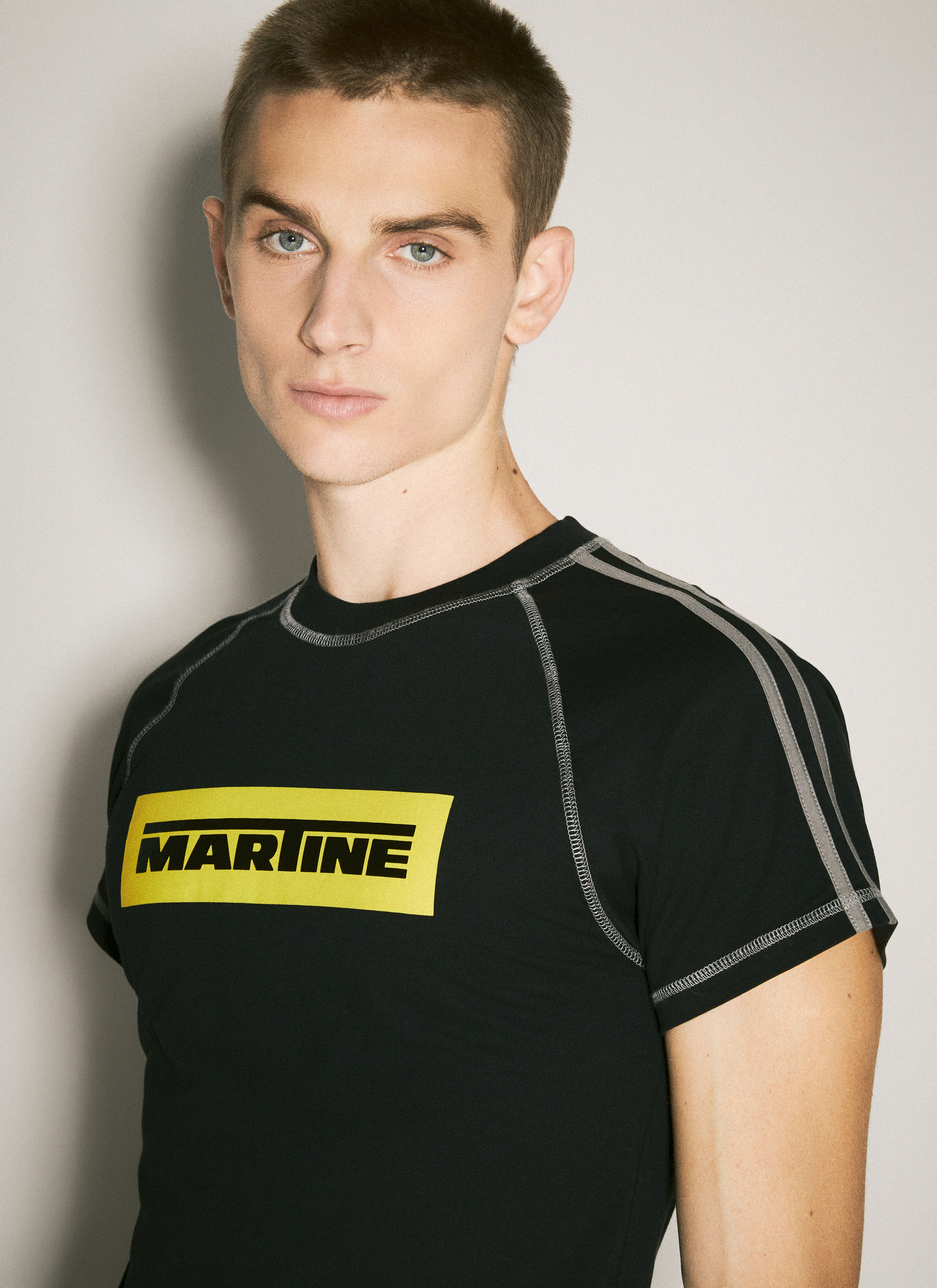 Martine Rose Men's' Raglan Shrunken T-Shirt in Black | LN-CC®