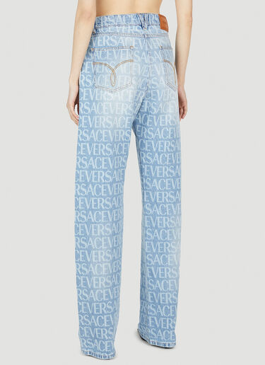 Versace Monogram Straight-Leg Jeans Blue vrs0251017