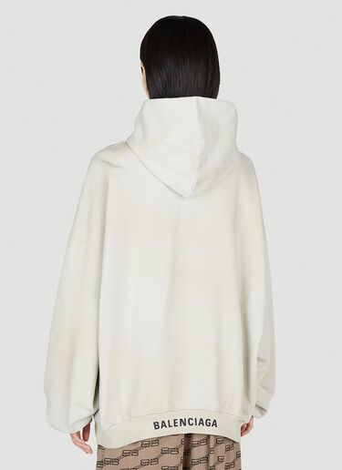 Balenciaga 로고 자수 후드 스웨트셔츠 화이트 bal0252045