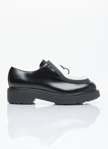 Prada Brushed Leather Lace-Up Shoes Black pra0254051