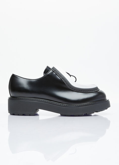 Prada Brushed Leather Lace-Up Shoes Black pra0255003