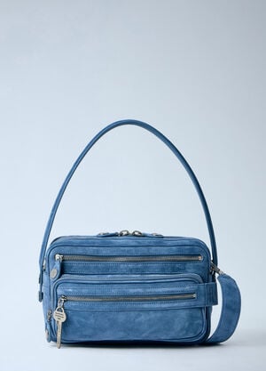 Acne Studios Camero Party Suede Shoulder Bag Blue acn0264007