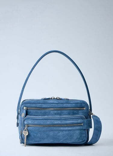 Acne Studios Camero Party Suede Shoulder Bag Blue acn0264007