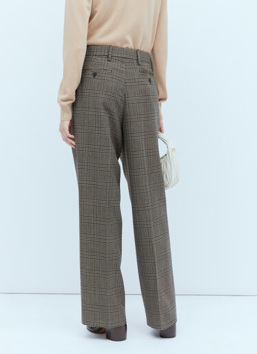 Miu Miu Check Pants Brown miu0254013