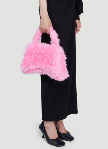 Balenciaga Fluffy Hourglass Top Handle Bag Pink bal0244020