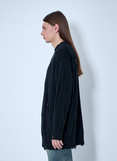 Yohji Yamamoto 仿旧针织毛衣  黑色 yoy0160007