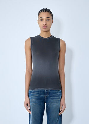 Acne Studios Logo Patch Tank Top Black acn0259028