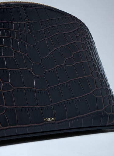 TOTEME Croc-Embossed Day Pouch Dark Brown tot0263084