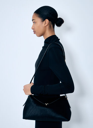 TOTEME T-Lock Pony Hair Top-Handle Bag Black tot0259031