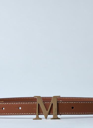Max Mara Logo Plaque Belt Brown max0260019